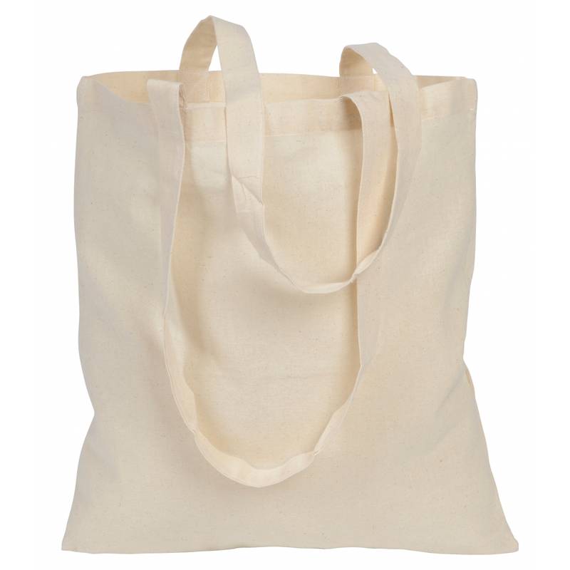 Bavlnená nákupná taška s dlhými držadlami, prírodná